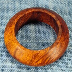 Domed Hardwood Ring Made from Briarwood - Size 8.5 (US)
